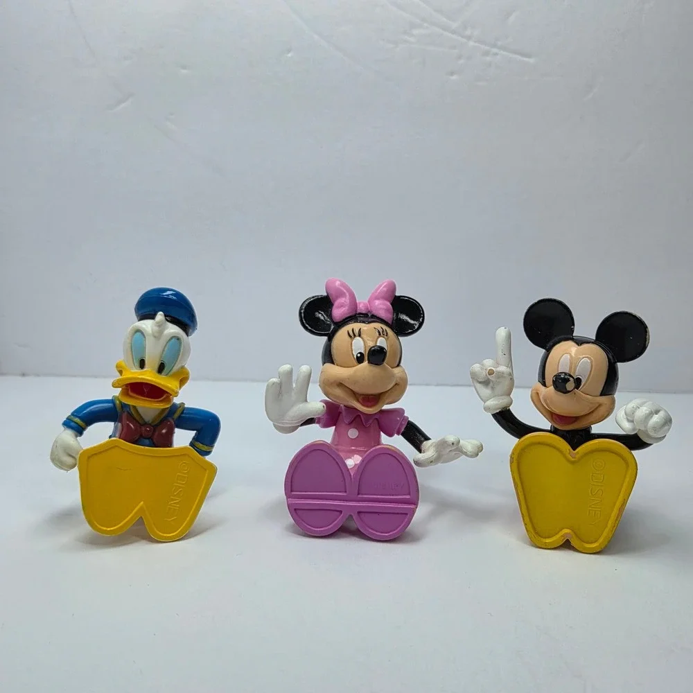 Disney Mickey Minnie Mouse Donald Duck Set 3 Inch PVC Toy Lot Bendable